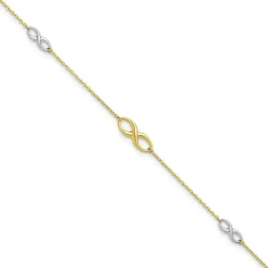 10k Two-Tone Polished with 1in Extension Anklet