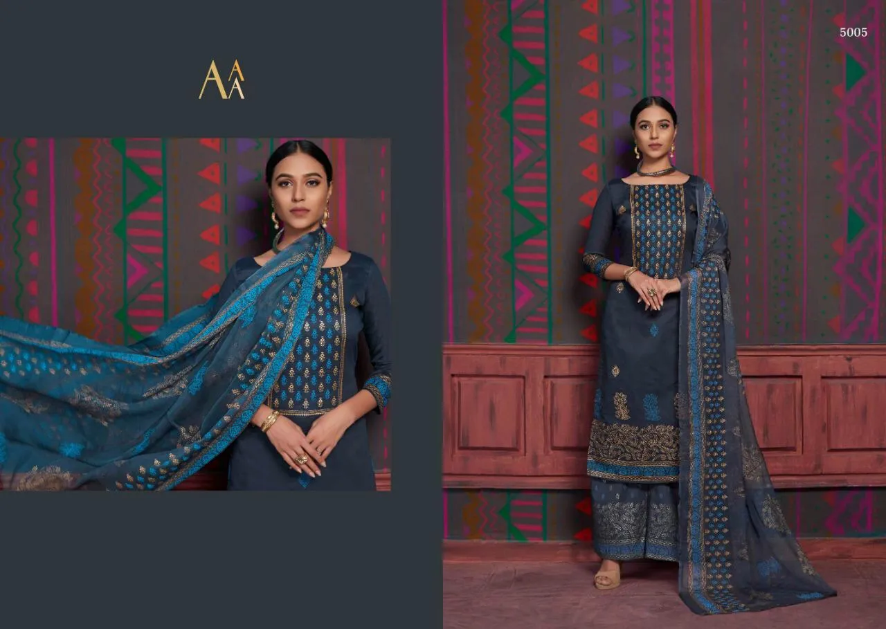 Aaa Design Studio Launched Satin Cotton Casual Wear Salwar Suits