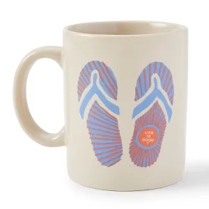 Adult Unisex Sunburst Flip Flops Jake's Mug
