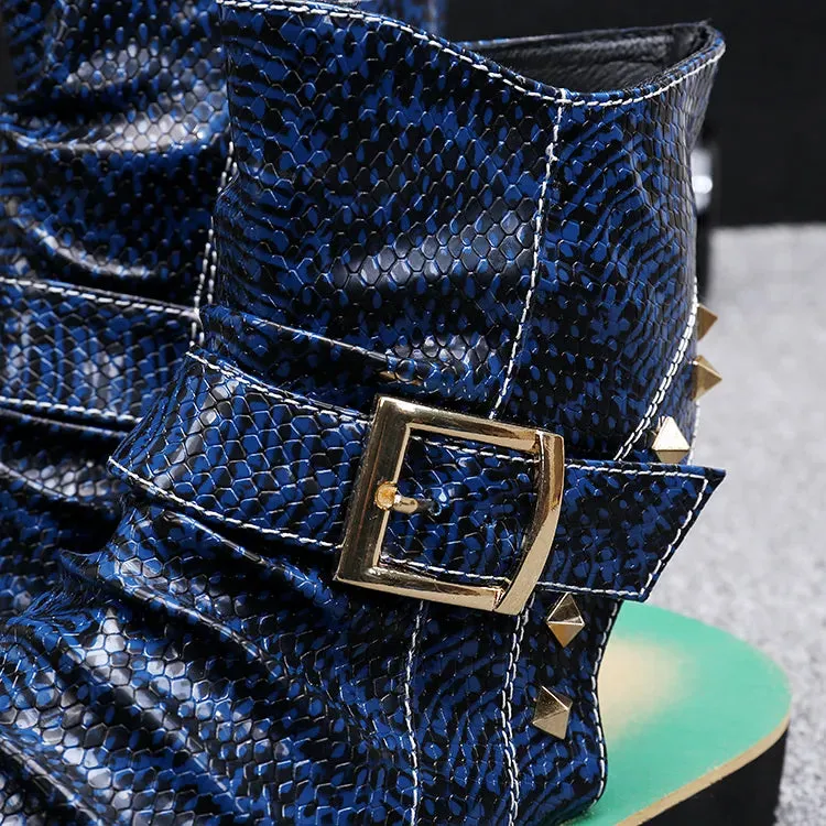 Animal Print Leather Gladiator Sandals
