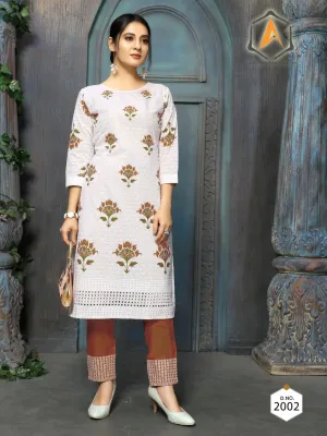 Apple Creation Presents Lukhnowi Cotton Casual Wear Kurtis Collection