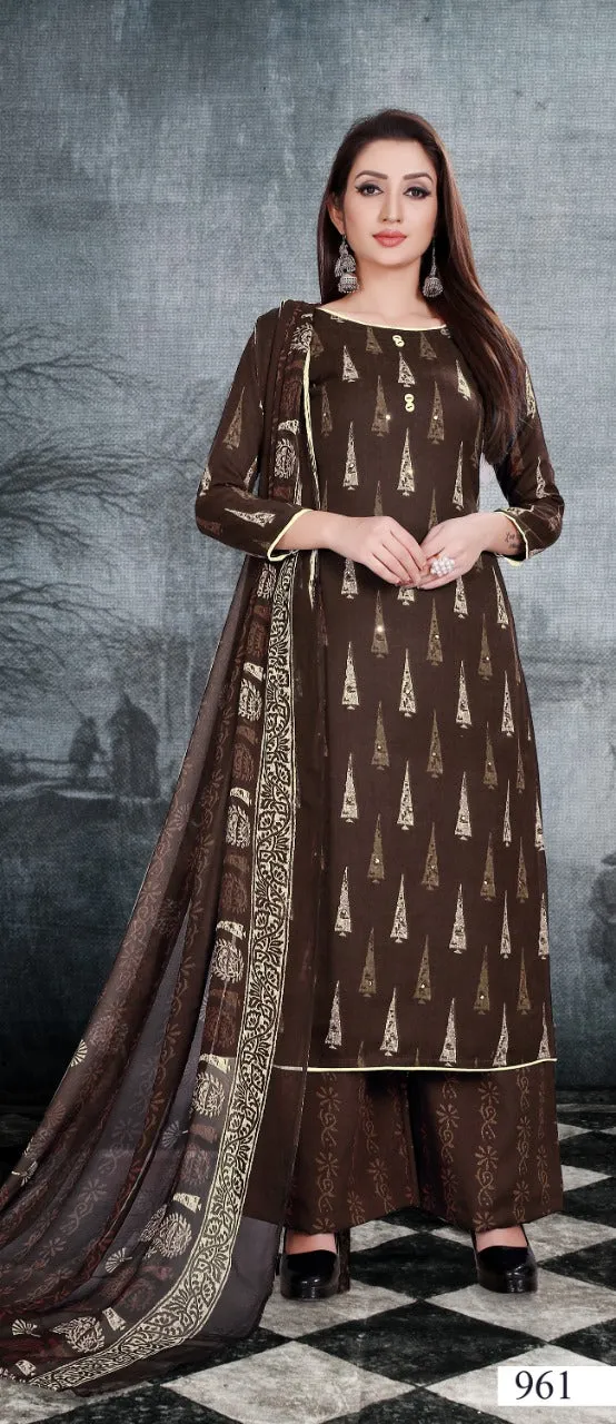Bipson nyra Printed Pasmina Casual Wear Salwar Suit