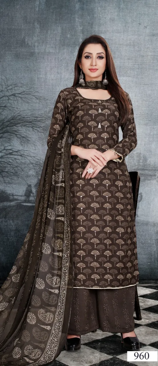 Bipson nyra Printed Pasmina Casual Wear Salwar Suit