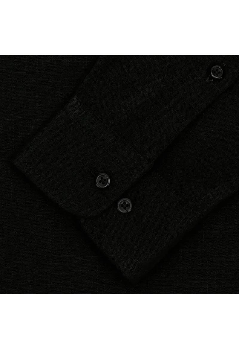 Black linen shirt - 032250-11