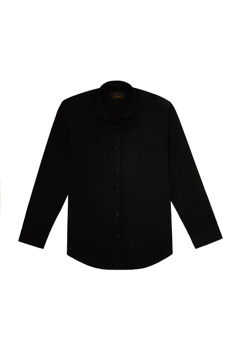 Black linen shirt - 032250-11