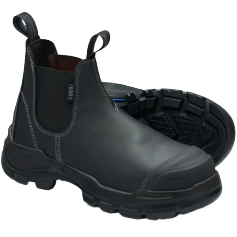 Blundstone Rotoflex Black Water Resistant Platinum Leather Elastic Side Steel Cap Safety Boot (9001) (Pre Order)