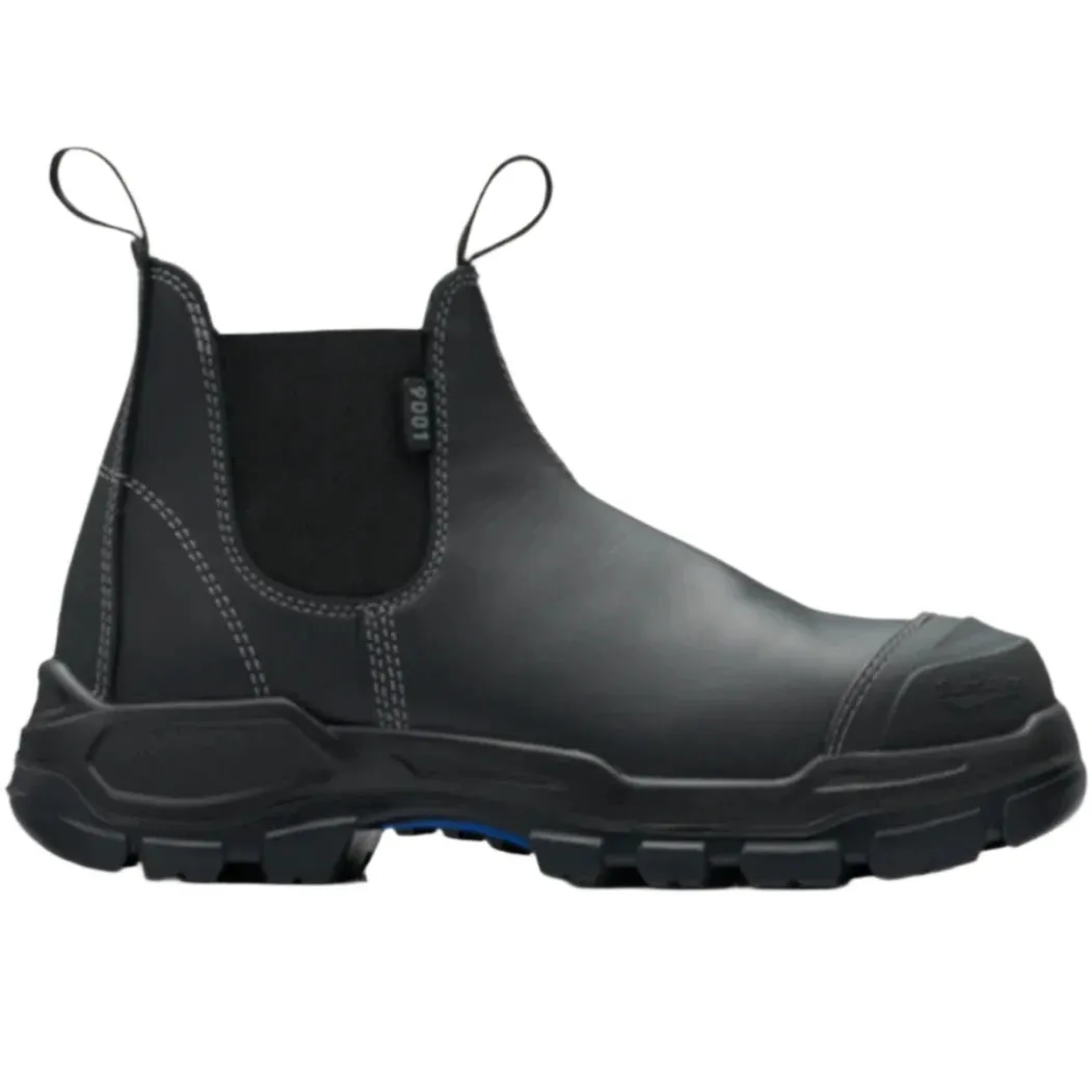 Blundstone Rotoflex Black Water Resistant Platinum Leather Elastic Side Steel Cap Safety Boot (9001) (Pre Order)