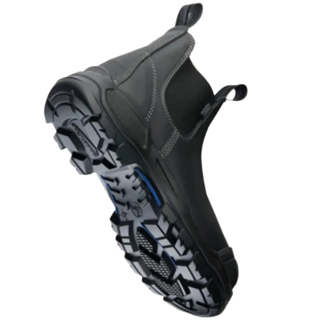 Blundstone Rotoflex Black Water Resistant Platinum Leather Elastic Side Steel Cap Safety Boot (9001) (Pre Order)