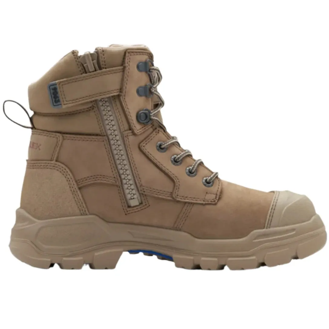 Blundstone Rotoflex Stone Water Resistant Nubuck 150mm Zip Sided Steel Cap Safety Boot (9063) (Pre Order)
