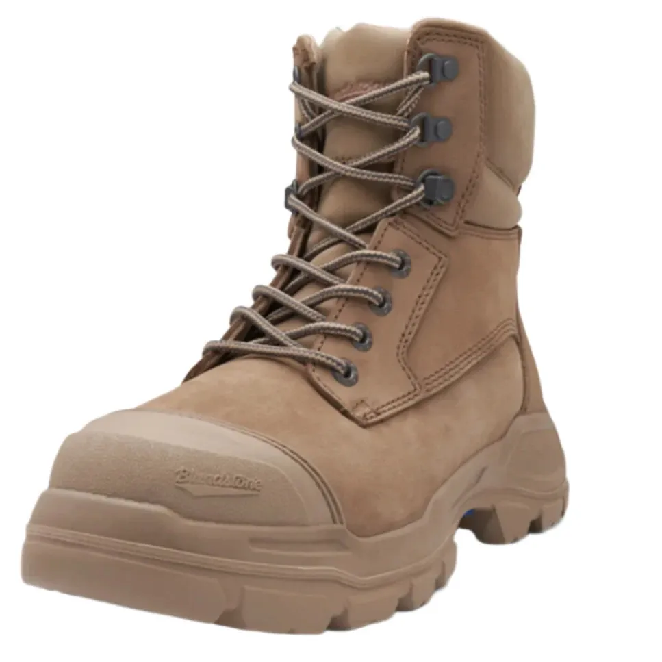 Blundstone Rotoflex Stone Water Resistant Nubuck 150mm Zip Sided Steel Cap Safety Boot (9063) (Pre Order)
