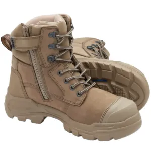 Blundstone Rotoflex Stone Water Resistant Nubuck 150mm Zip Sided Steel Cap Safety Boot (9063) (Pre Order)