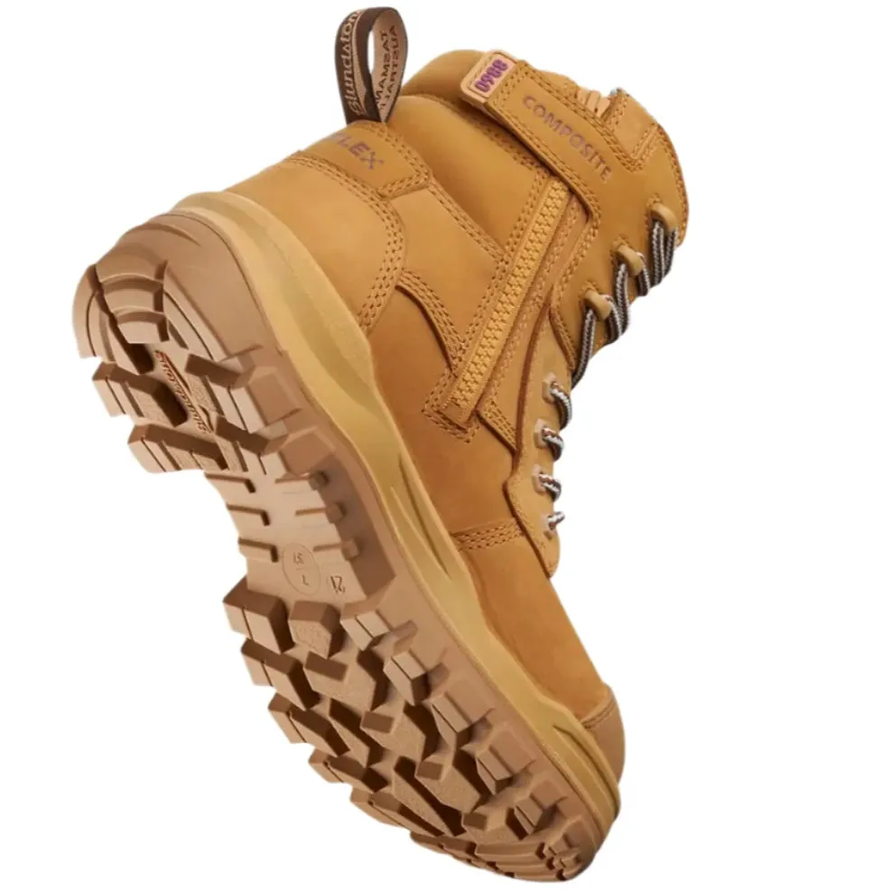 Blundstone Rotoflex Wheat Water Resistant Nubuck 150mm Zip Side Composite Toe Womens Safety Boot (8860) (Pre Order)