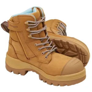 Blundstone Rotoflex Wheat Water Resistant Nubuck 150mm Zip Side Composite Toe Womens Safety Boot (8860) (Pre Order)
