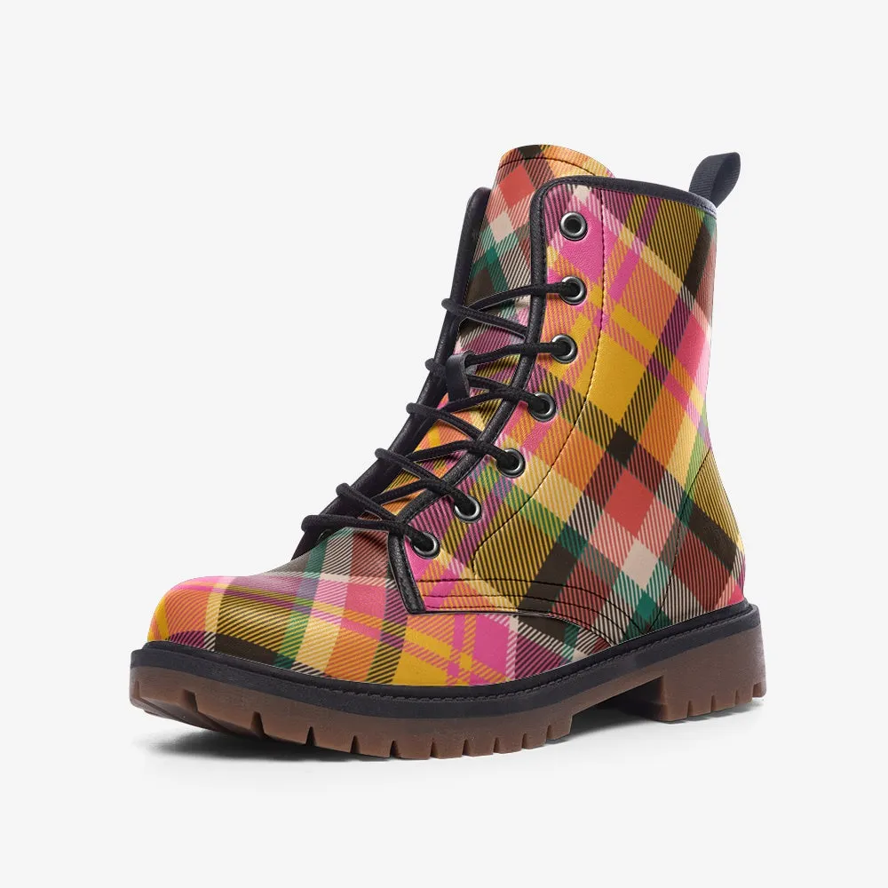 Combat Boots in Retro Tartan