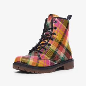 Combat Boots in Retro Tartan