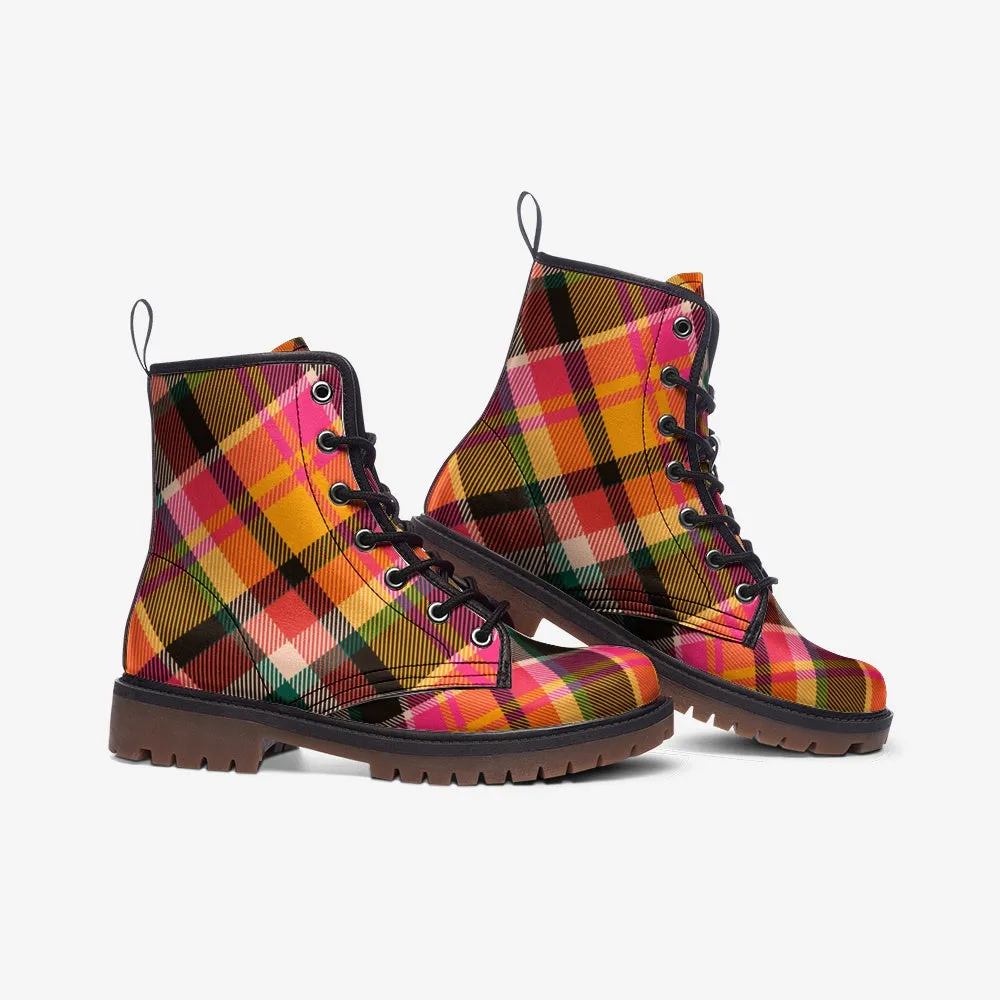 Combat Boots in Retro Tartan