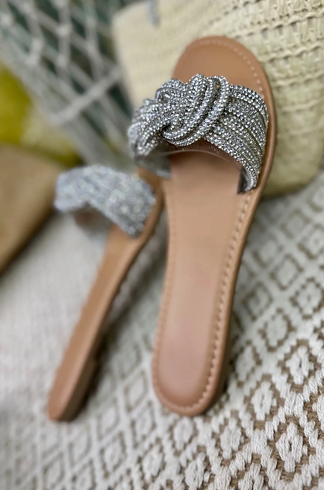 Crystal Clear Beauties Slip On Sandals