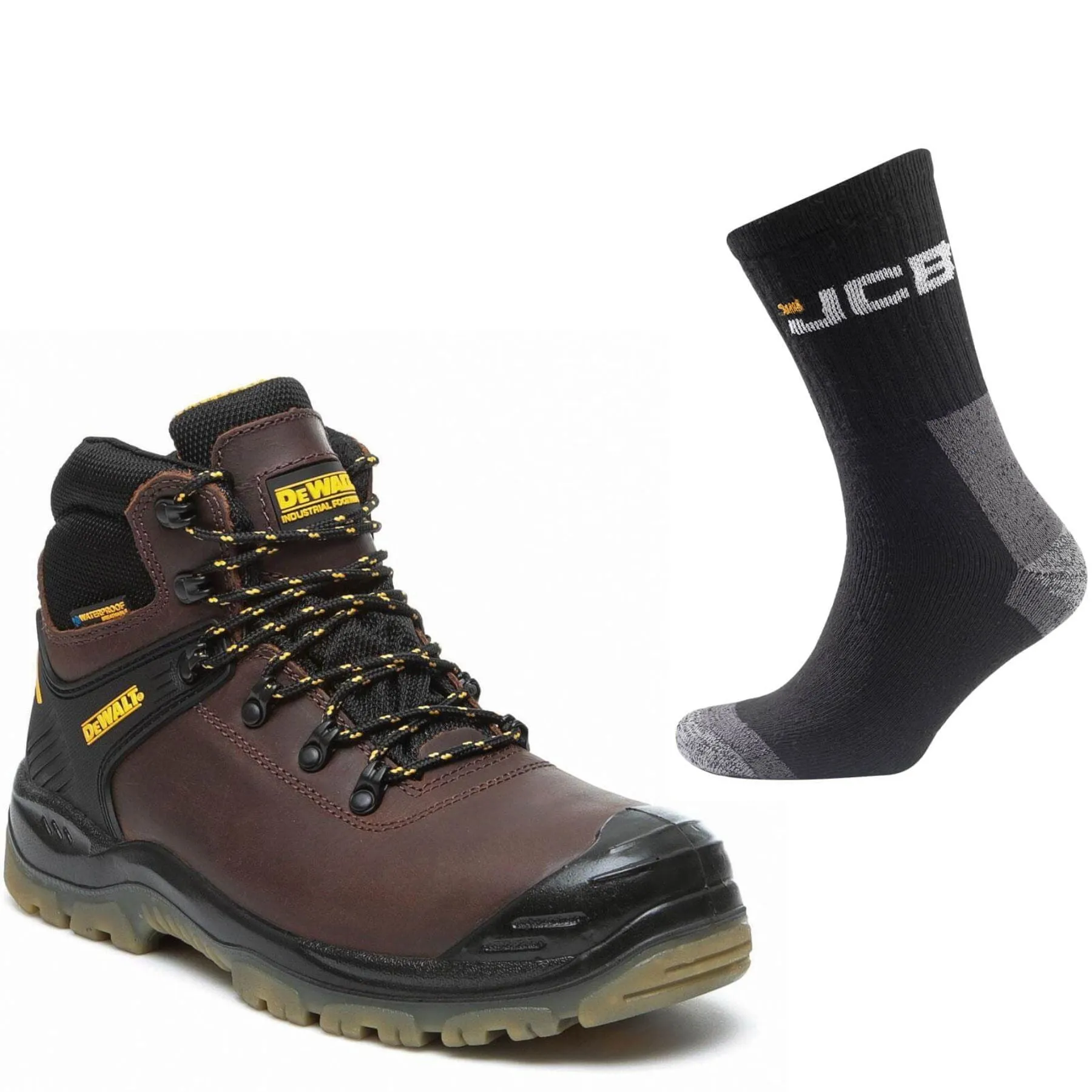 DeWalt Newark Special Offer Pack - DeWalt Newark Waterproof Safety Hiker Boots   3 Pairs Work Socks