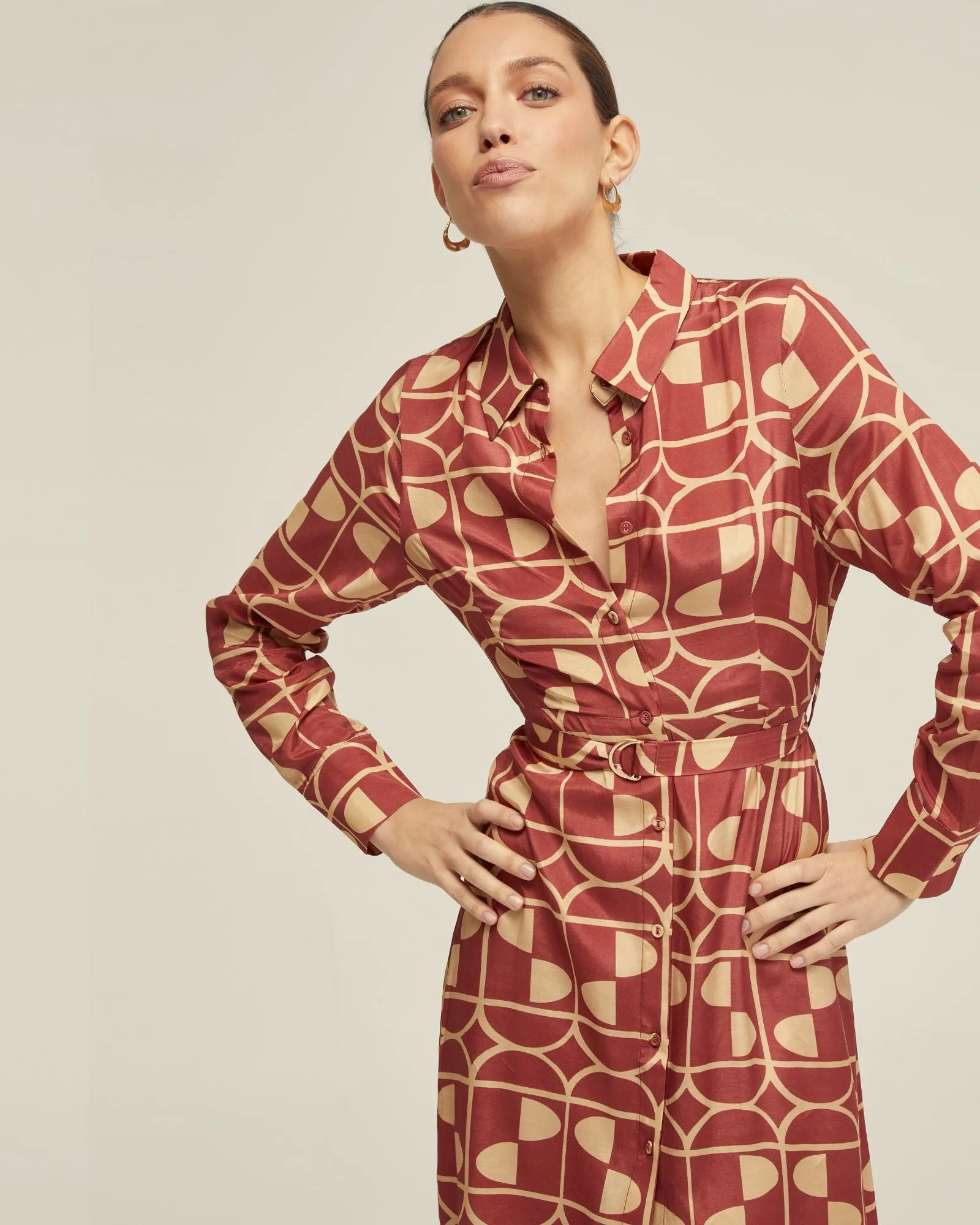 Dianne Geo Print Shirt Dress
