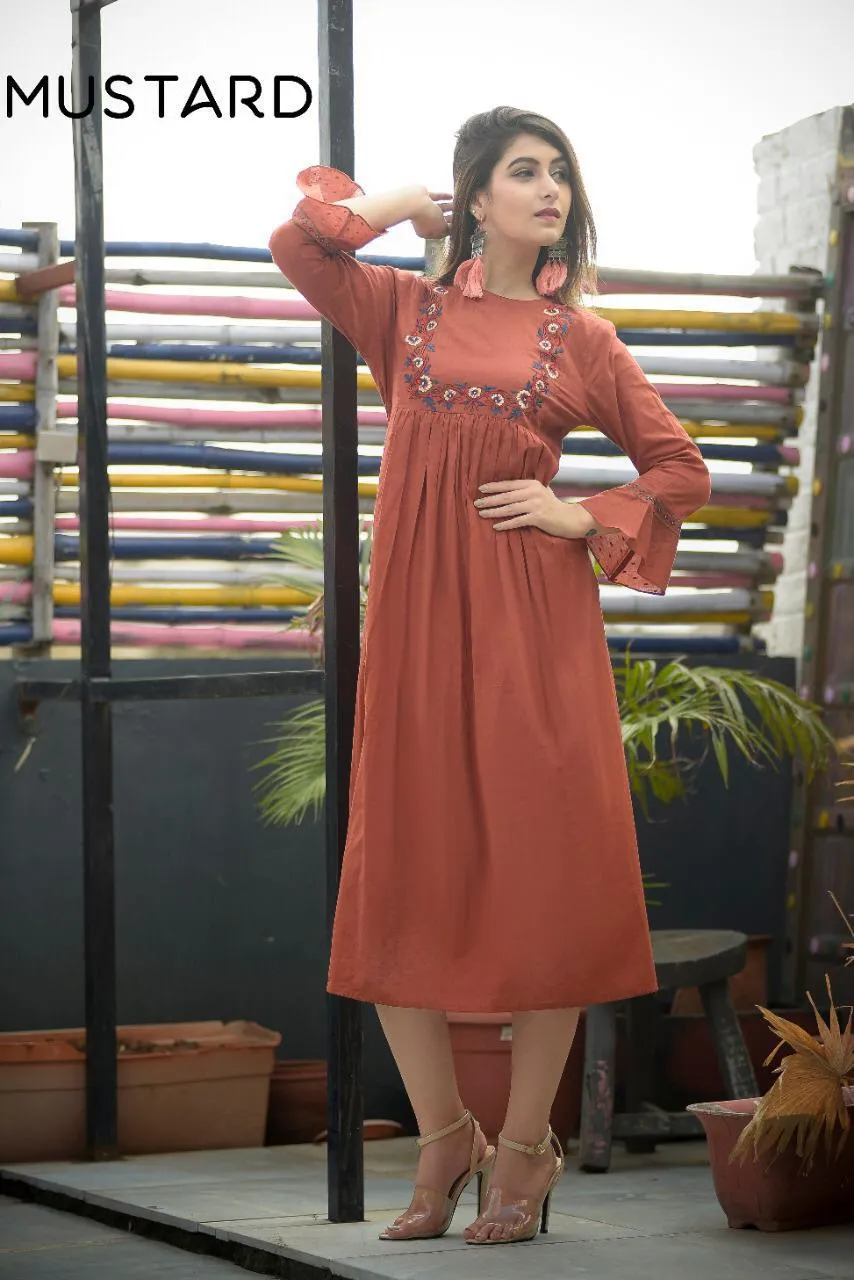 Elegance By Mustard Nx Cotton Casual Wear Kurtis Collection