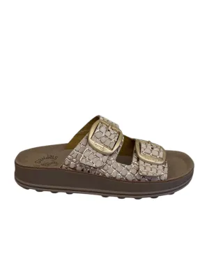 Fantasy sandals rose gold leather sandals