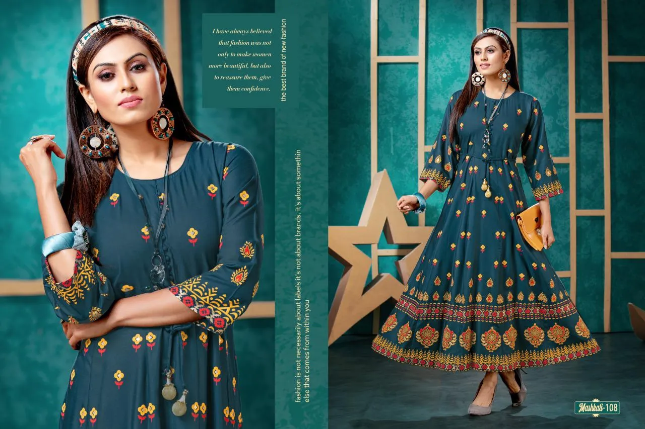 Fashion Talk Launched Mashkali Rayon Casual Wear Kurtis Collection
