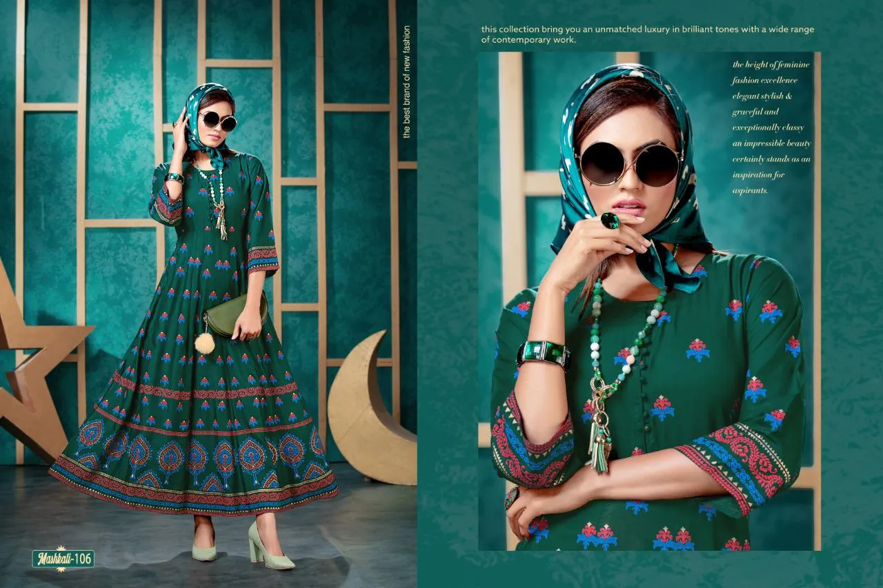 Fashion Talk Launched Mashkali Rayon Casual Wear Kurtis Collection