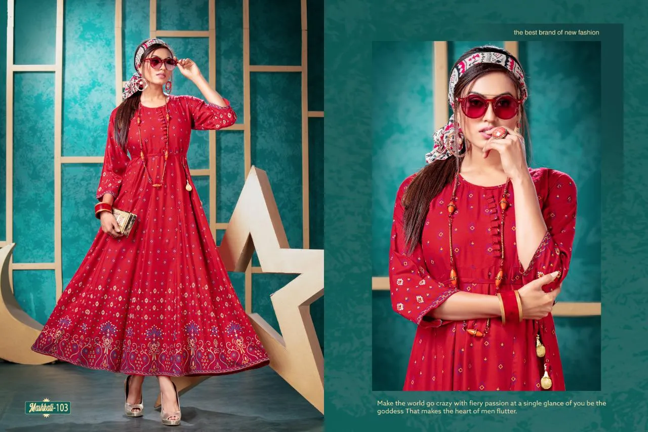 Fashion Talk Launched Mashkali Rayon Casual Wear Kurtis Collection