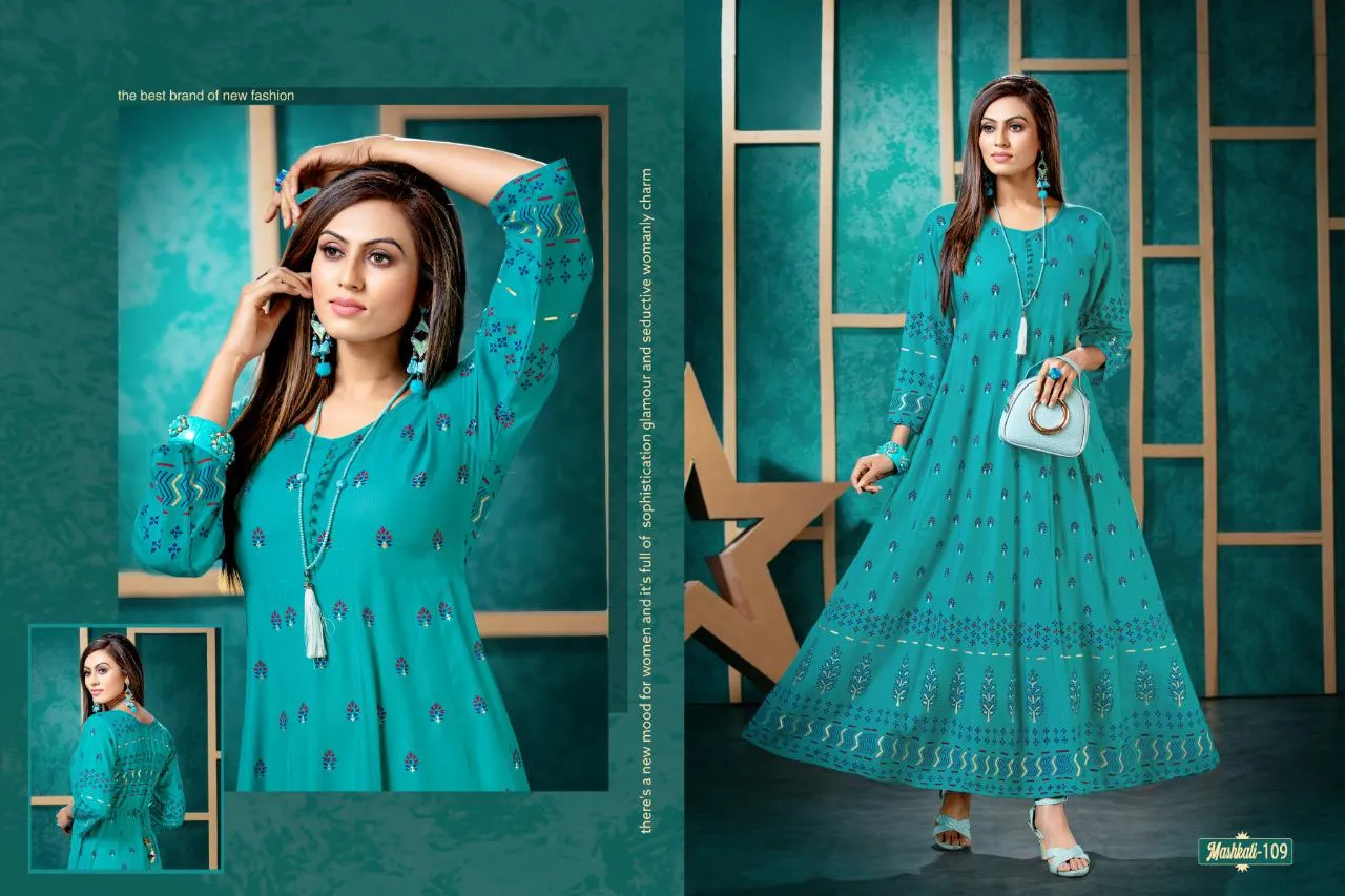 Fashion Talk Launched Mashkali Rayon Casual Wear Kurtis Collection