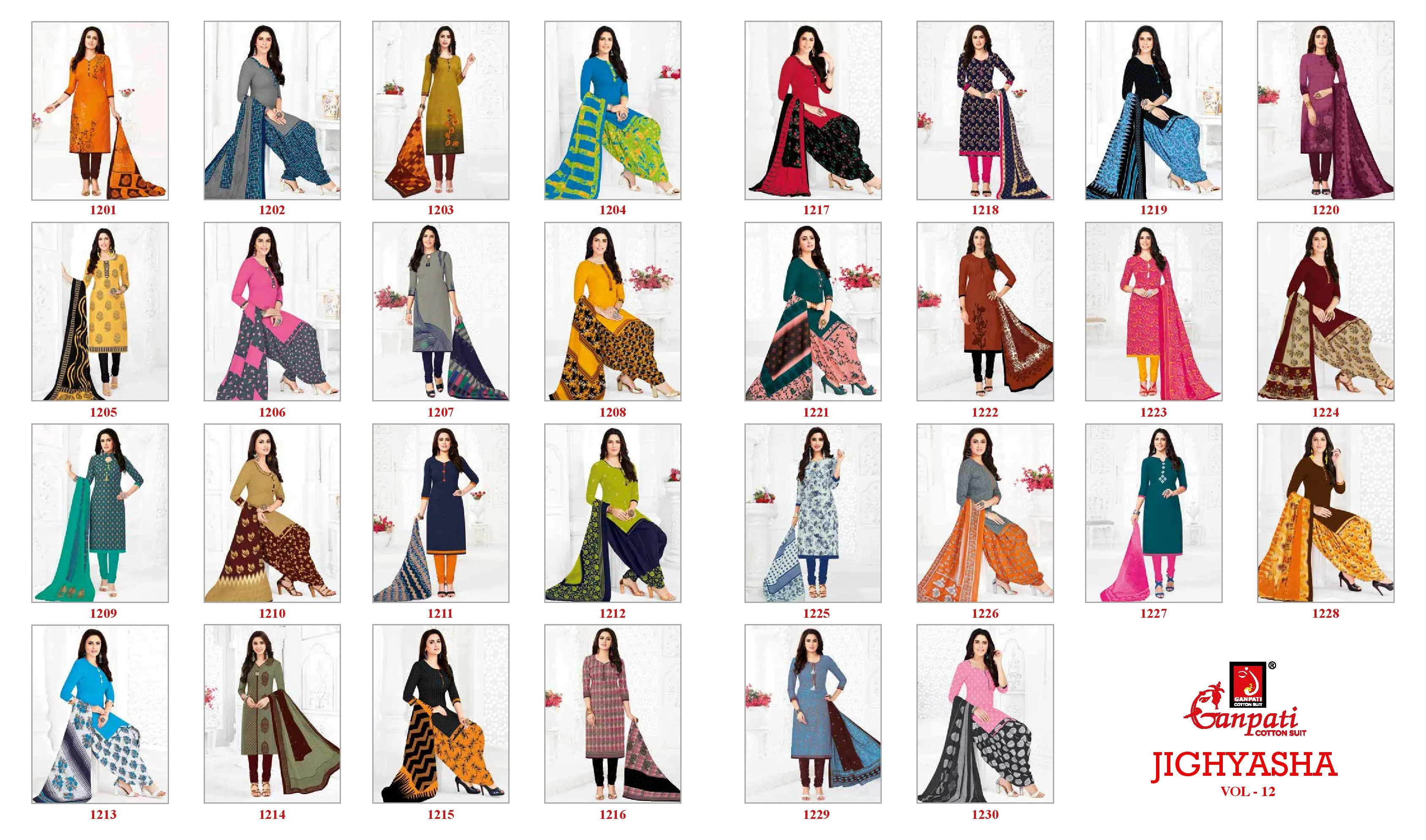 Ganpati Jighyasha Vol 12 Pure Cotton Casual Wear Salwar Kameez
