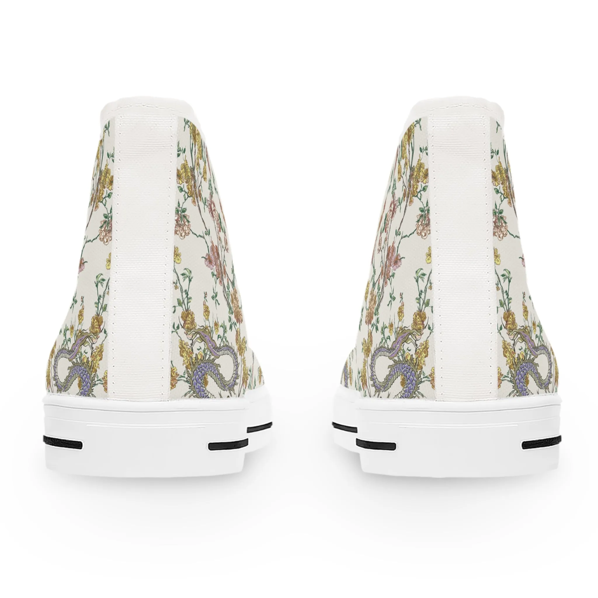 Grey Chinese Dragon Women's High Top Sneakers