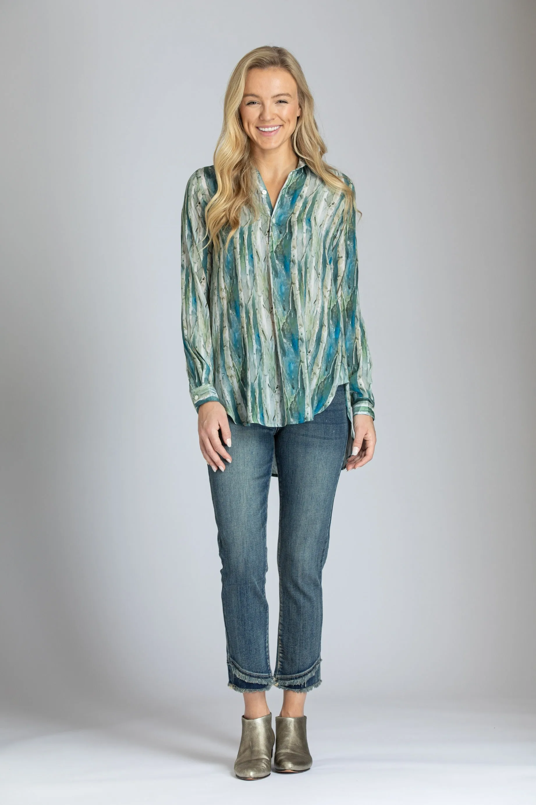 Half Button-up Pullover Tunic
