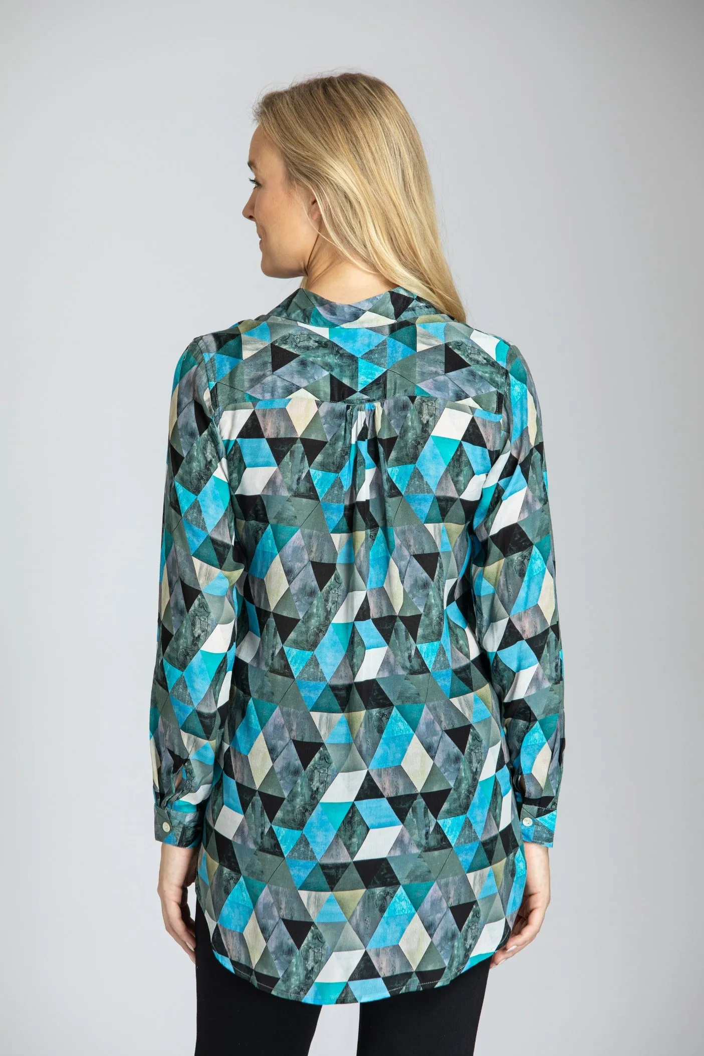 Half Button-up Pullover Tunic