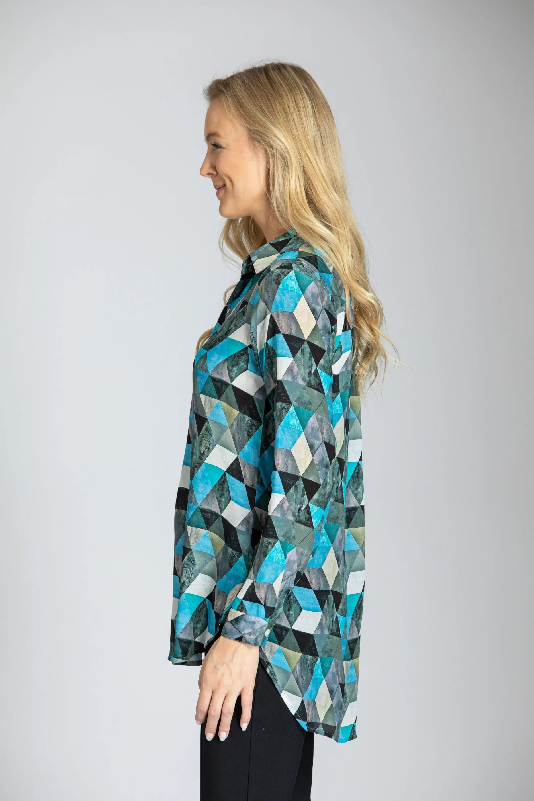 Half Button-up Pullover Tunic