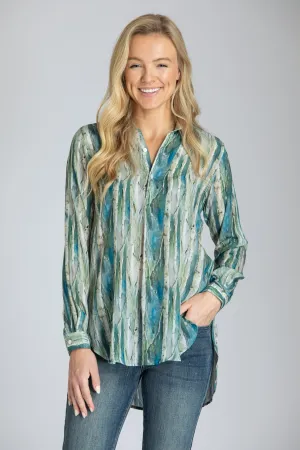 Half Button-up Pullover Tunic