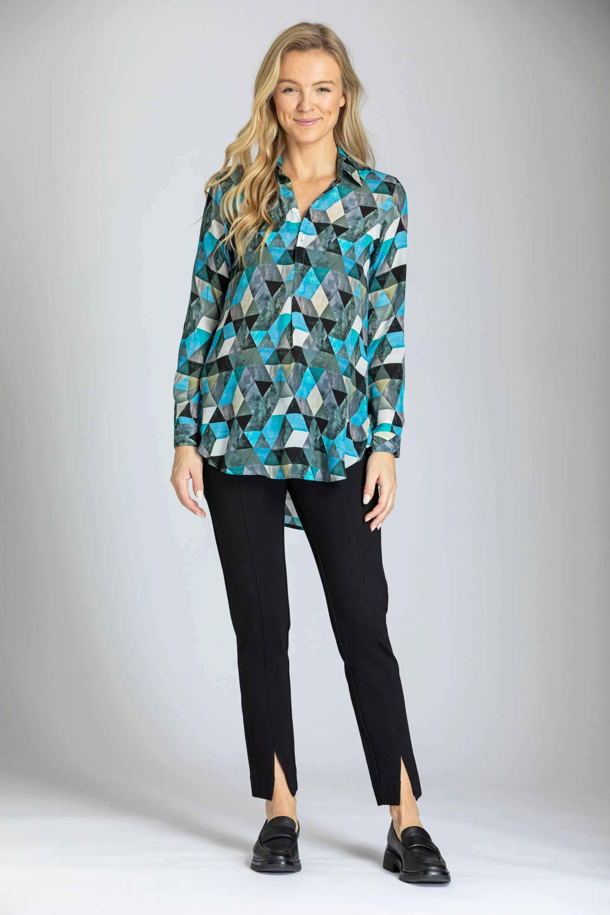 Half Button-up Pullover Tunic