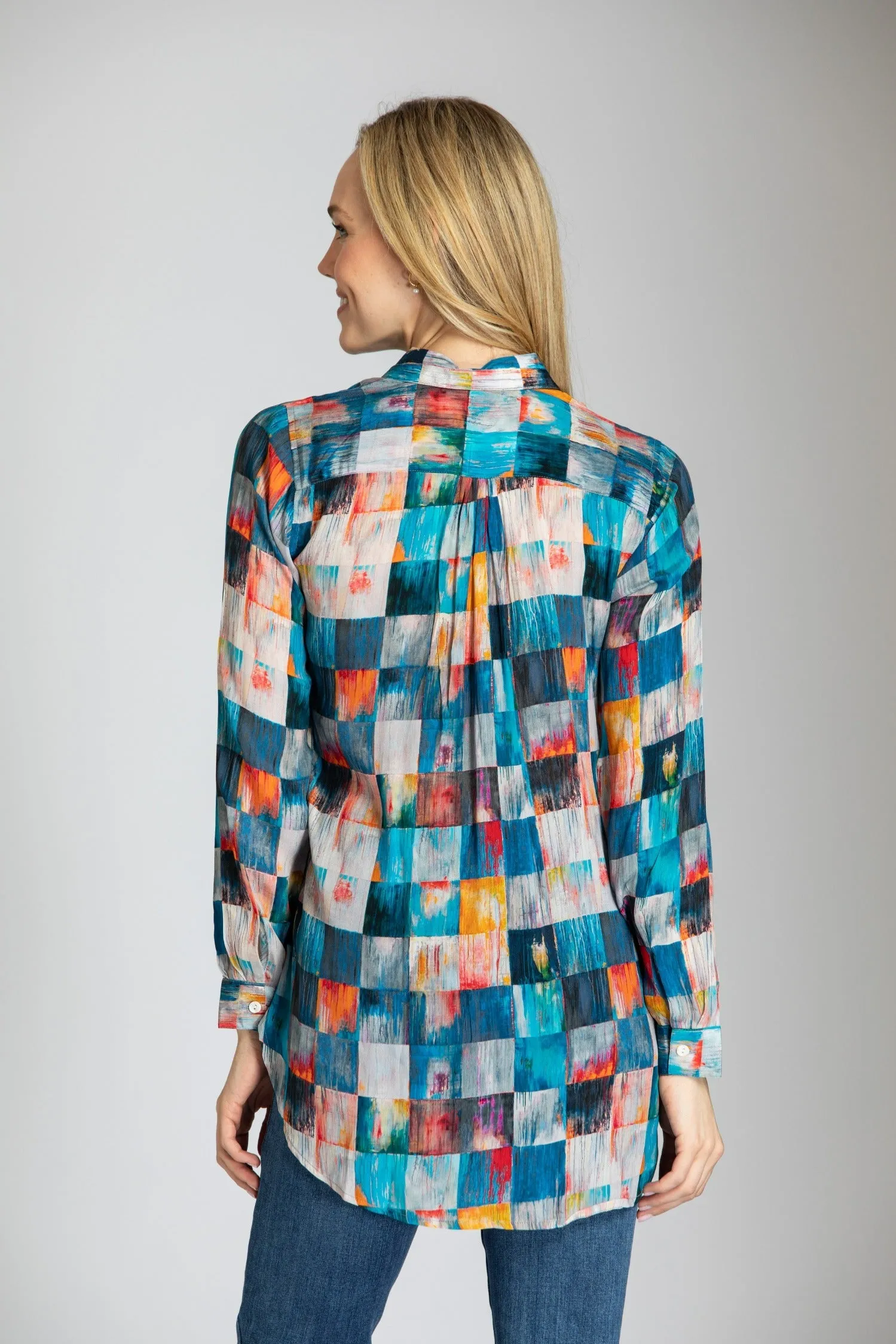 Half Button-up Pullover Tunic