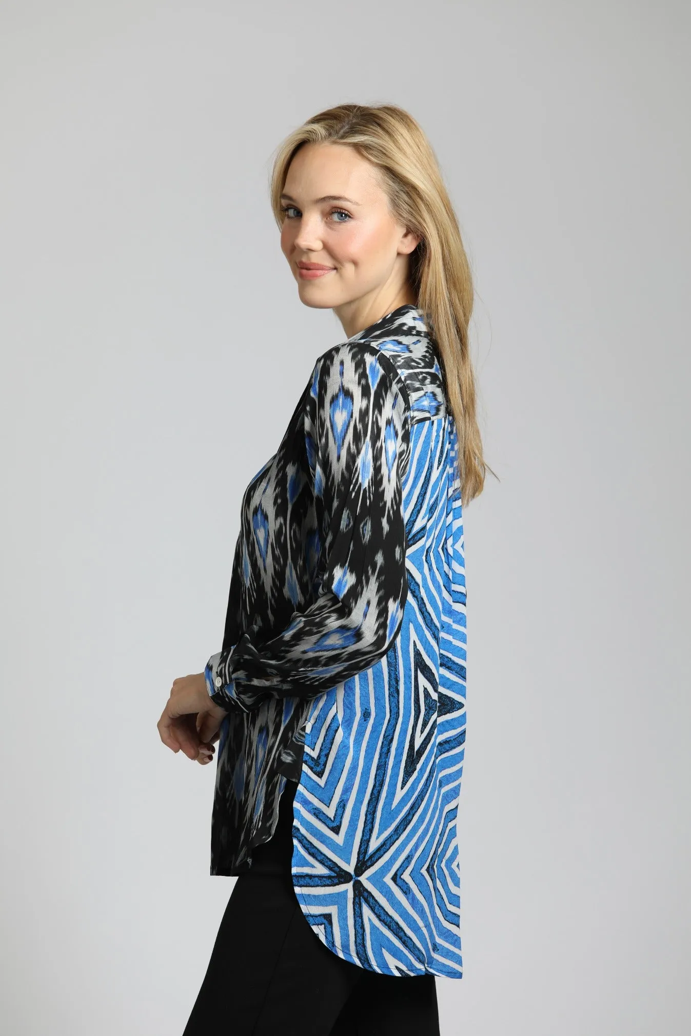 Half Button-up Pullover Tunic