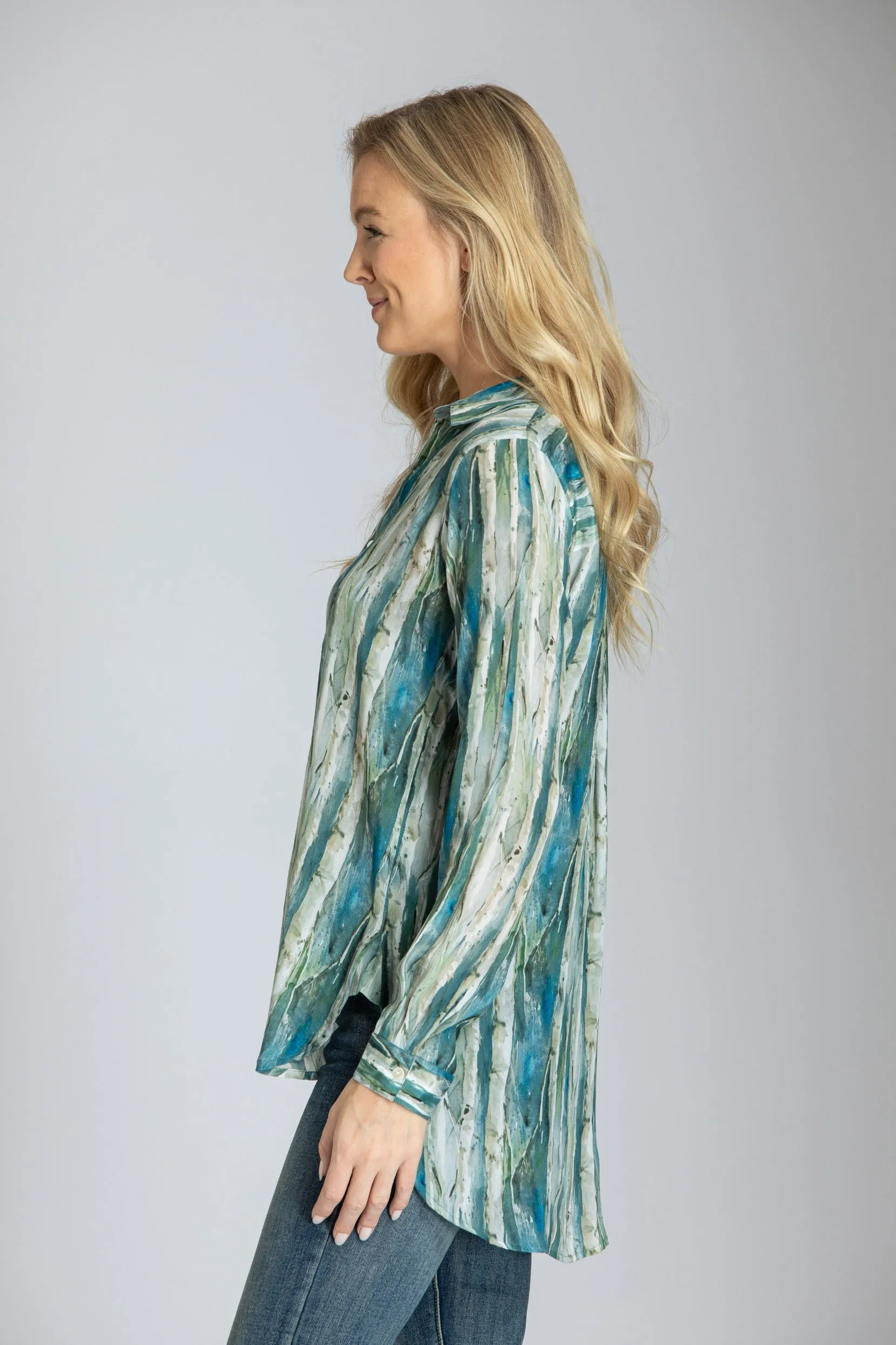 Half Button-up Pullover Tunic