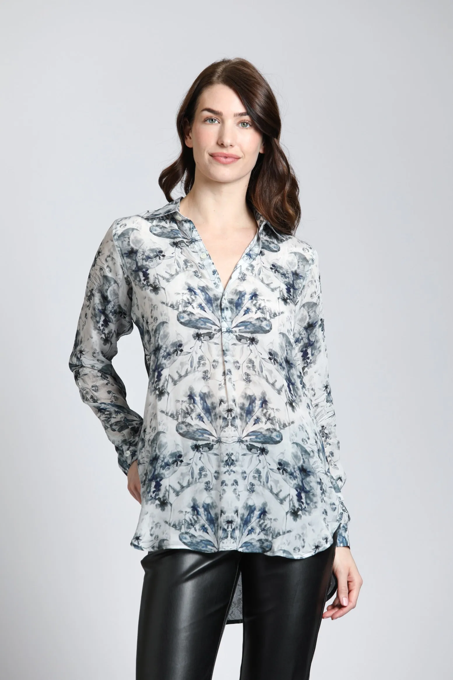Half Button-up Pullover Tunic