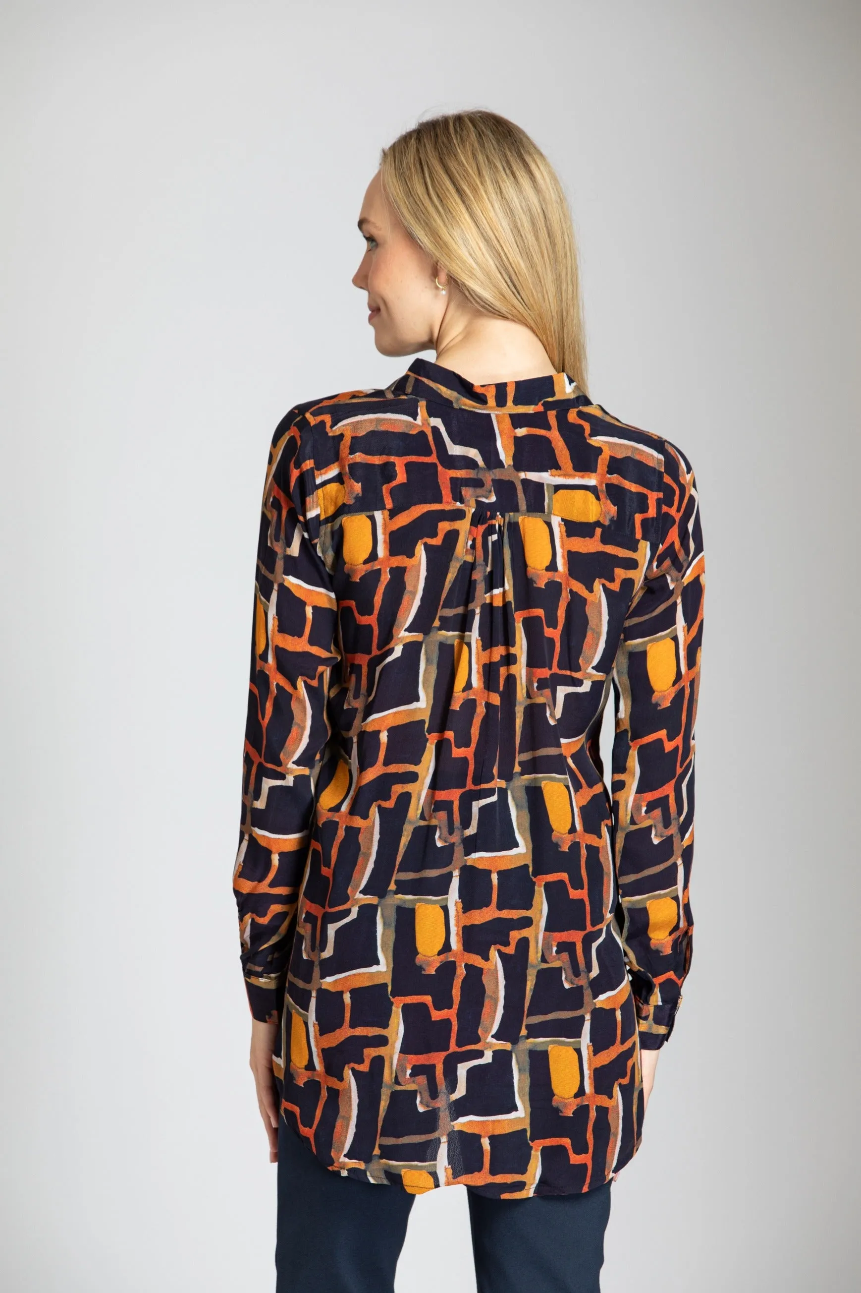 Half Button-up Pullover Tunic