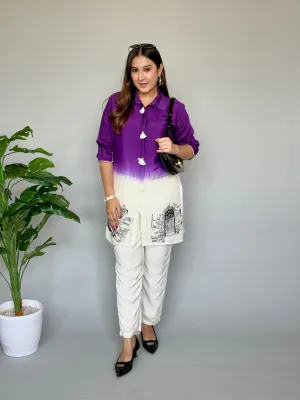 Hand Painted Purple Ombre Coord Set
