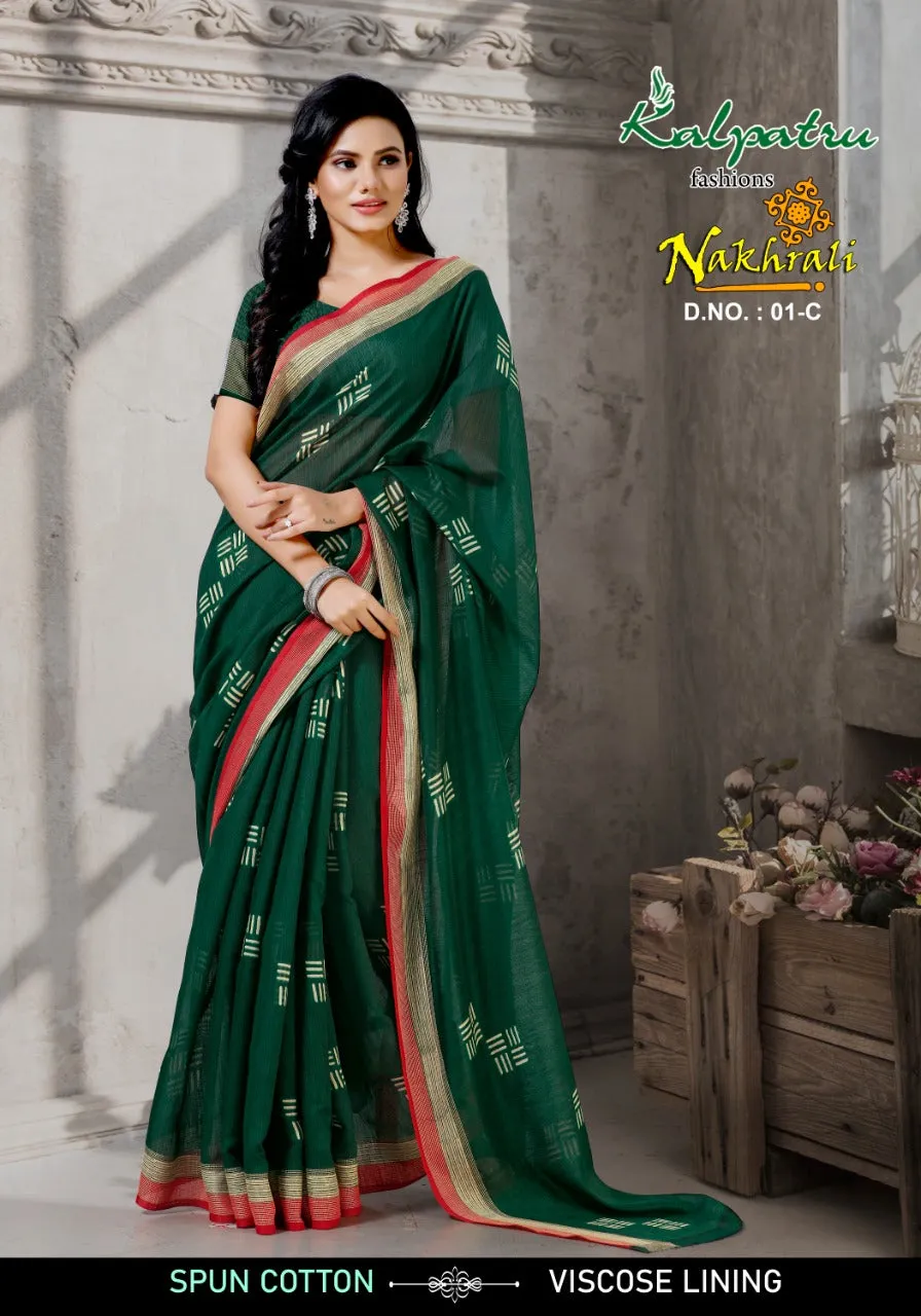 Kalpatru Fashions Launched Nakhrali Cotton Casual Wear Sarees Collection