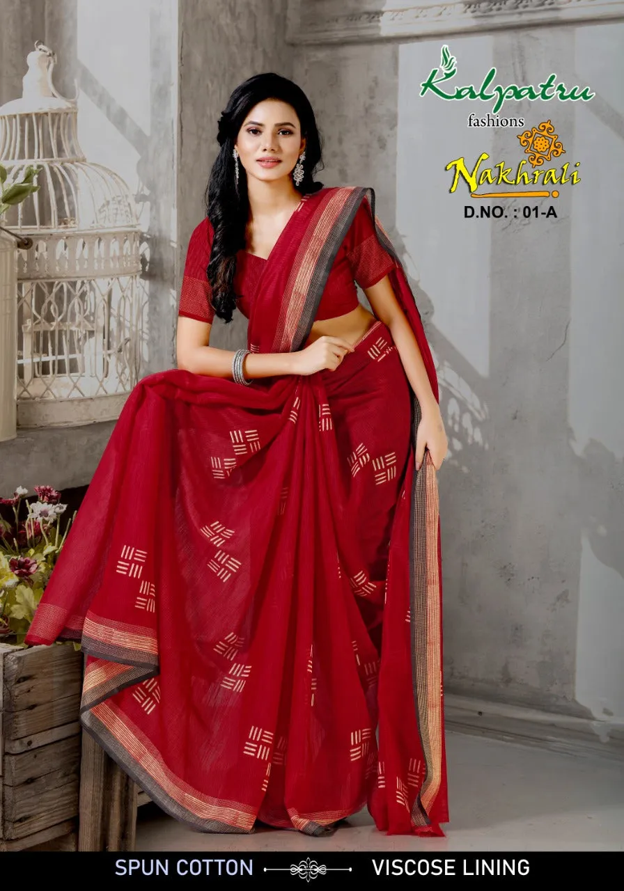 Kalpatru Fashions Launched Nakhrali Cotton Casual Wear Sarees Collection