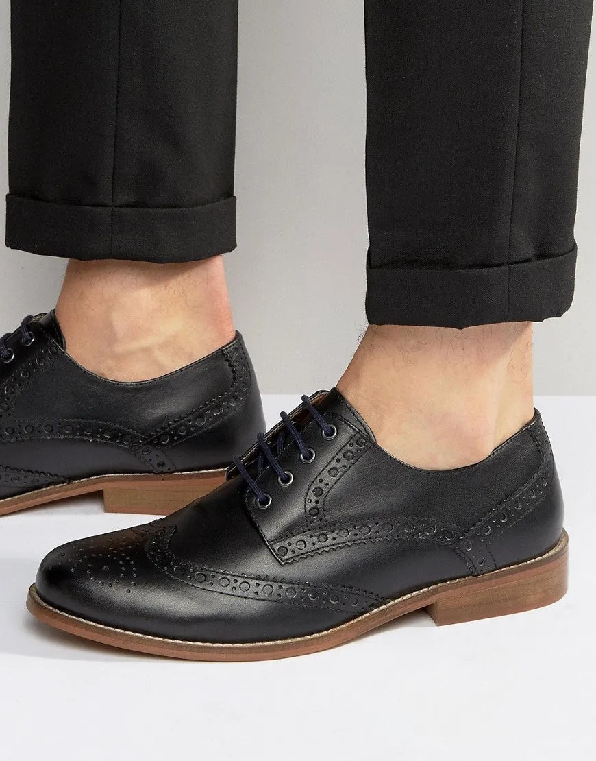 KG By Kurt Geiger Gloucester Brogues In Black Leather