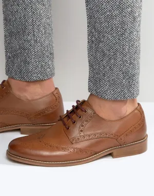 KG By Kurt Geiger Gloucester Brogues In Tan Leather