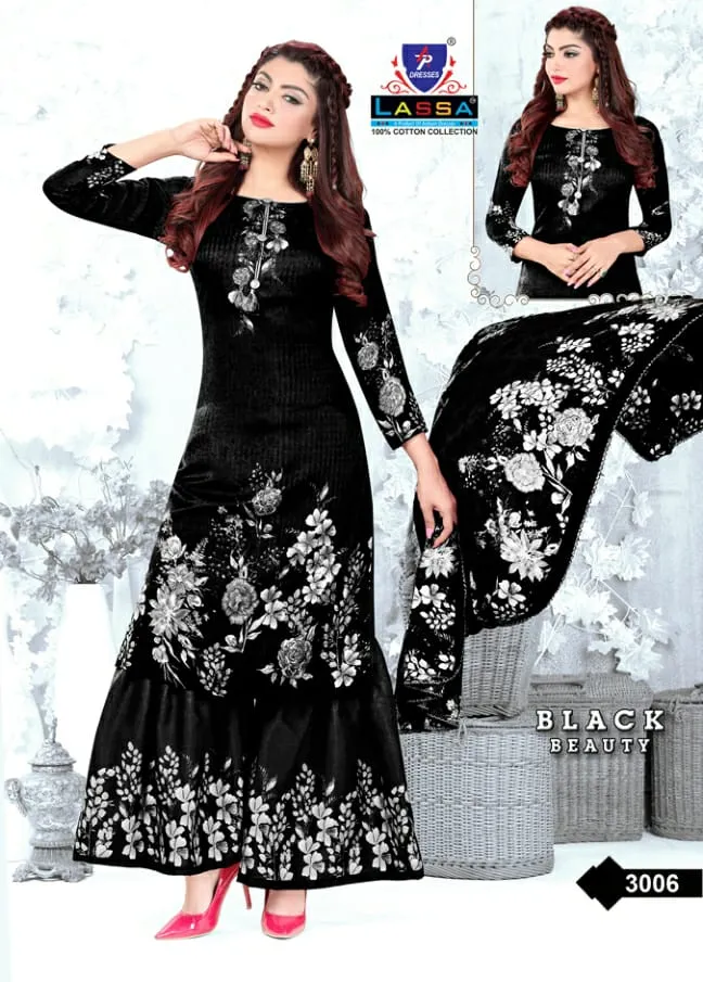 Lassa Presents Black Beauty Pure Cotton Casual Wear Salwar Suits