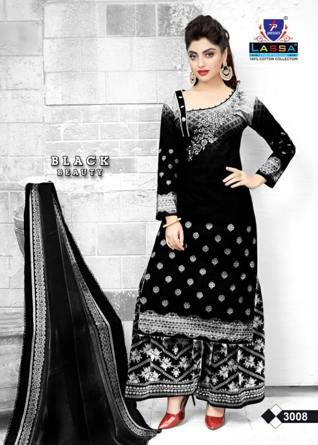 Lassa Presents Black Beauty Pure Cotton Casual Wear Salwar Suits