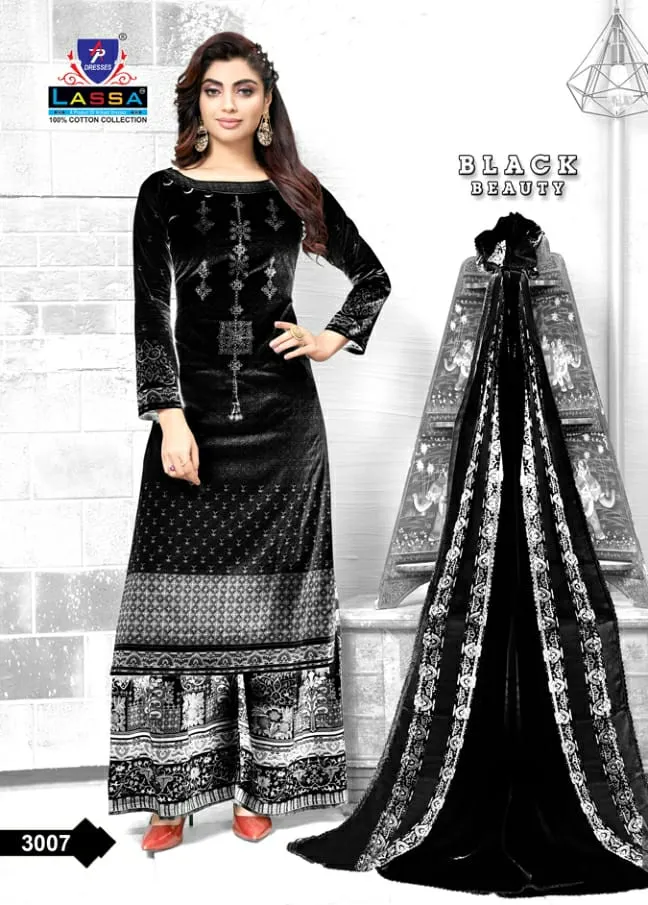 Lassa Presents Black Beauty Pure Cotton Casual Wear Salwar Suits