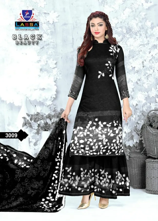 Lassa Presents Black Beauty Pure Cotton Casual Wear Salwar Suits